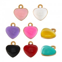 Colgante de Acero Inoxidable Corazón con Esmalte 5x5.5mm/1.9mm