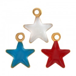 Colgante de Acero Inoxidable 304 Estrella con Esmalte 5x6mm/1.2mm