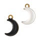 Colgante de Acero Inoxidable 304 Luna con Esmalte 5.6x9mm/1.7mm