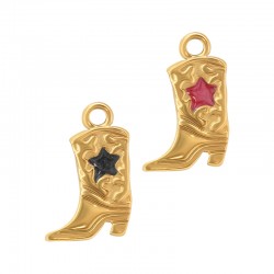 Colgante de Acero Inoxidable 304 Bota con Esmalte 13.9x19.7mm/2mm