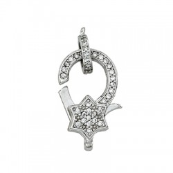Mosquetón de Metal Latón Estrella con Circonitas 11x20mm
