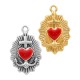 Colgante de Metal Zamak Escudo con Corazón 14x22mm