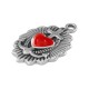 Colgante de Metal Zamak Escudo con Corazón 14x22mm