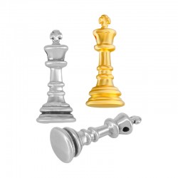 Colgante de Metal Zamak Rey de ajedrez 15x37mm Ø2.2mm