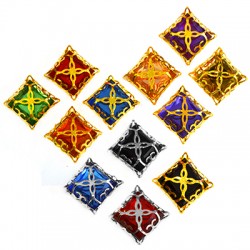 Entrepieza Cristal Cuadrado Engarzado 15mm