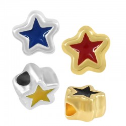 Pasador de Metal Estrella Esmaltada 7mm  (Ø 2,2mm)
