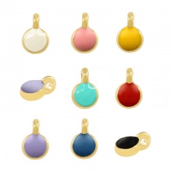 Colgante de Metal Zamak Redondo con Esmalte 5mm