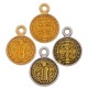 Colgante de Metal Zamak Redondo con San Benito Esmaltado 9mm
