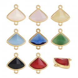 Conector de Vidrio 8x12mm Engarzado en Latón