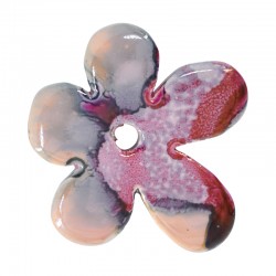 Colgante de Cerámica Flor con Esmalte 50mm (Ø4.5mm)