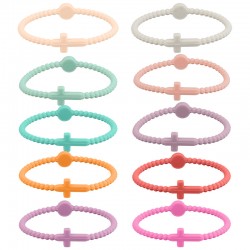 Pulsera de Caucho Elástica con Cruz 195/4mm (5 pcs/set)