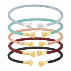 Pulsera de Cordón con Hilo Trenzado y Terminal de Acero Inoxidable 304