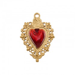 Colgante de Acero Inoxidable 304 Corazón con Esmalte 19x26.5mm