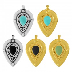 Colgante de Metal Zamak Gota Esmaltada 22,6x30,5mm (Ø2,3mm)