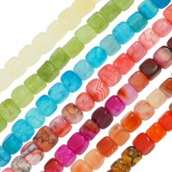 Cubo de Piedra Semipreciosa Agate 7mm (Ø1mm) (52uds)