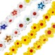 Entrepieza de Vidrio Millefiori Flor Plana ~6mm(~82unid/tira)