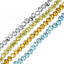 Entrepieza de Cristal Facetada 4mm(~115-118pcs/tira)