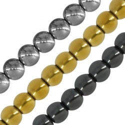 Bola de Hematita Redonda 8mm (Ø2mm) (50pcs)