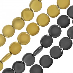 Entrepieza de Hematita Redondo 10,5/3mmØ1,1mm)(~40pcs/tira)