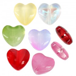 Entrepieza de Cristal Corazón 12x13mm (Ø0.5mm)