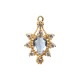Colgante de Gota de Vidrio Engarzado en Base de Laton 16x22mm
