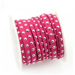 Cordón de Antelina Plano con Tachuelas 5mm (5 pcs x 1mtr/rollo)