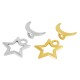 Cierre  de Metal Zamak con Estrella y Luna 14mm & 19mm (2pcs/Set)