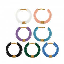 Pendiente de Acero Inoxidable 304 con Esmalte 18/3mm