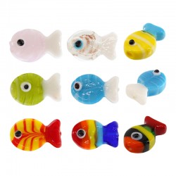 Entrepieza de Murano Style Pez 13x20mm/5mm Ø1.5mm