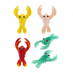 Entrepieza de Murano Style Langosta 20x37mm/7mm Ø1.7mm