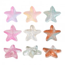 Entrepieza de Vidrio Estrella de Mar 14x15mm/7mm Ø0.9mm