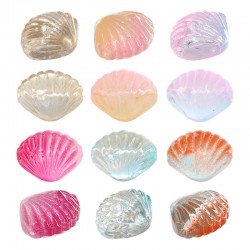 Entrepieza de Vidrio Concha 16.5x13mm/9mm Ø1.2mm