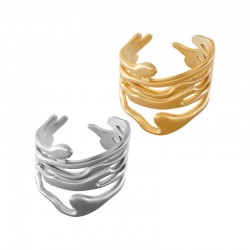 Anillo de Acero Inoxidable 304 con Lineas 13x19mm