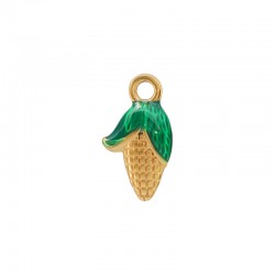 Colgante de Acero Inoxidable 304 Maíz con Esmalte 8.6x15/4.2mm