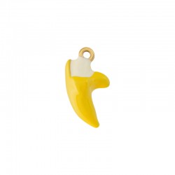 Colgante de Acero Inoxidable 304 Plátano con Esmalte 11.8x20mm/8.3mm