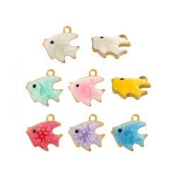 Colgante de Acero Inoxidable 304 Pez con Esmalte 10mm/3mm