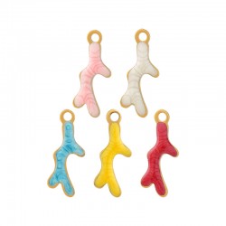 Colgante de Acero Inoxidable 304 Coral con Esmalte 5x14mm/1.9mm