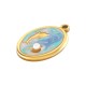 Colgante de Acero Inoxidable 304 Ovalado con Delfín y Esmalte 13x20mm/2mm