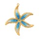 Colgante de Acero Inoxidable 304 Estrella de Mar con Esmalte 33x44.5mm/2.7mm