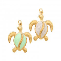 Colgante de Acero Inoxidable 304 Tortuga con Esmalte 17x28mm