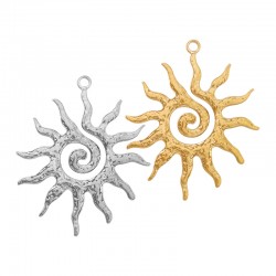 Colgante de Acero Inoxidable 304 Sol 33.5x40.5mm