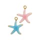 Colgante de Acero Inoxidable 304 Estrella de Mar con Esmalte 11x13mm/1.6mm