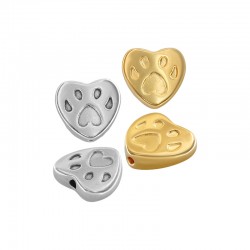 Colgante de Metal Zamak Corazón con Pata 11x12mm Ø1.2mm