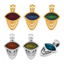 Colgante de Metal Zamak Esmaltado Oval 10x11mm/2mm (Ø2.2mm)