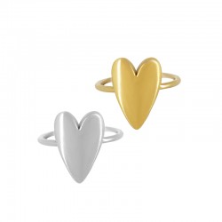 Anillo de 304 Acero Inoxidable con Corazón 12x17mm