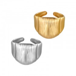 Anillo de Acero Inoxidable 304 con Lineas 16x20mm