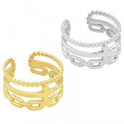 Anillo de Acero Inoxidable 304 Cadena y Cruz 20mm