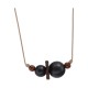 Necklace with Twisted Cord and Black Wooden Beads