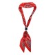 Modern Red Scarf Necklace with Ceramic Tube