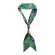 Modern Green Scarf Necklace with Ceramic Tube